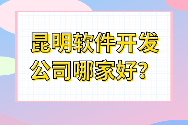 昆明軟件開(kāi)發(fā)公司哪家好？